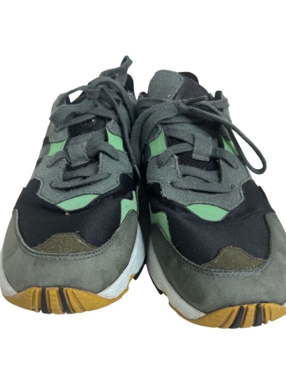 Adidas Torsion Mens Yung-96 Sneakers Black/Green Mesh/Suede Size 10